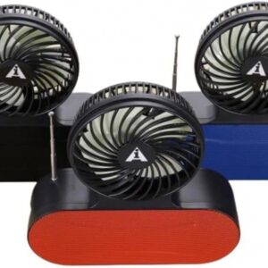 Solar Fan with Music & LED Light for Outdoor Use